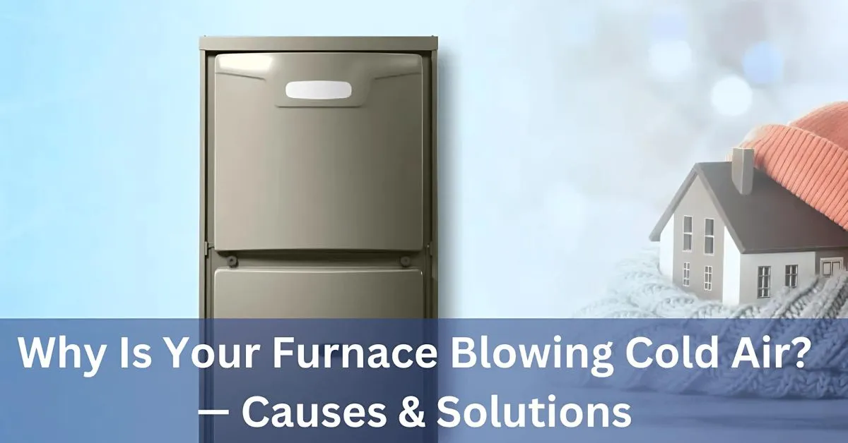 Image depicting reasons and solutions for a furnace blowing cold air, highlighting common issues and troubleshooting tips.